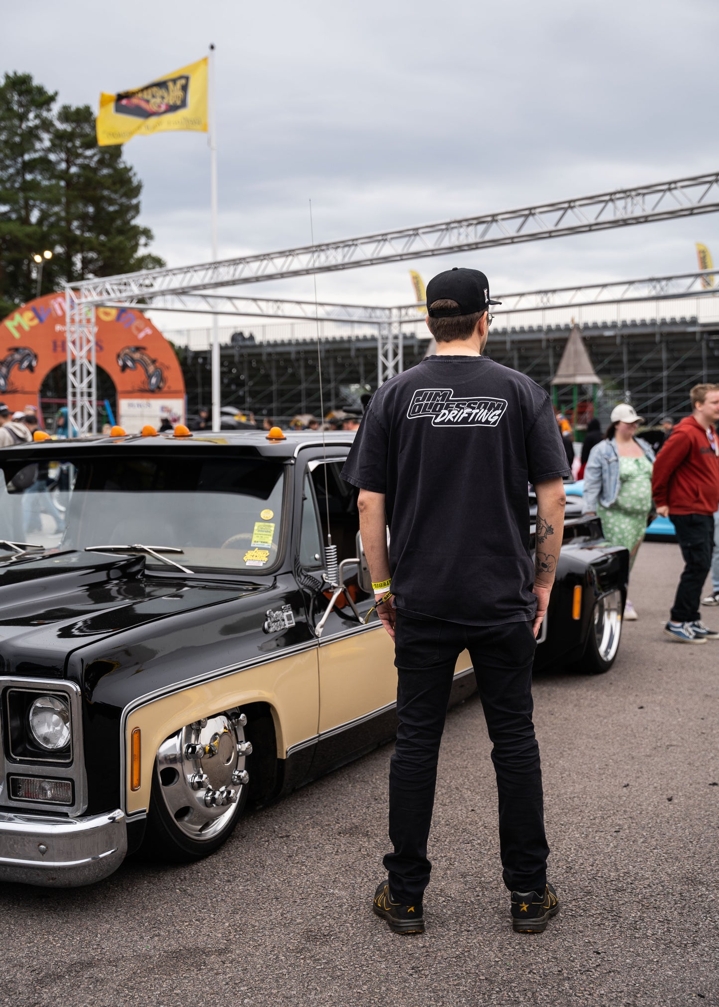 JIM OLOFSSON DRIFTING / JOD LOGO T-SHIRT - Acidwash Black