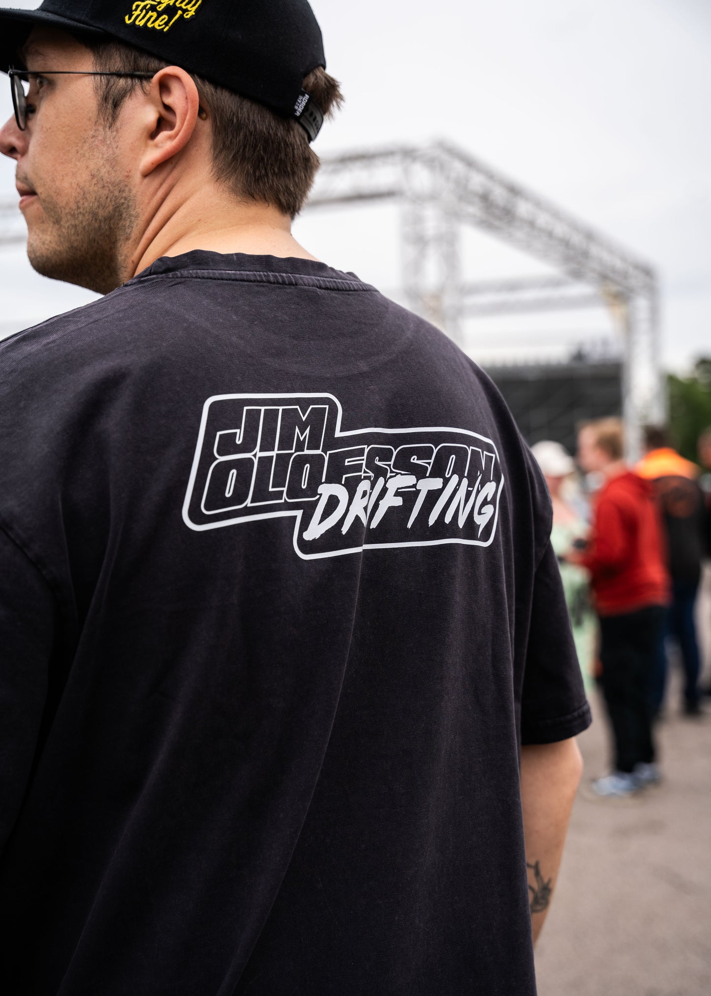 JIM OLOFSSON DRIFTING / JOD LOGO T-SHIRT - Acidwash Black