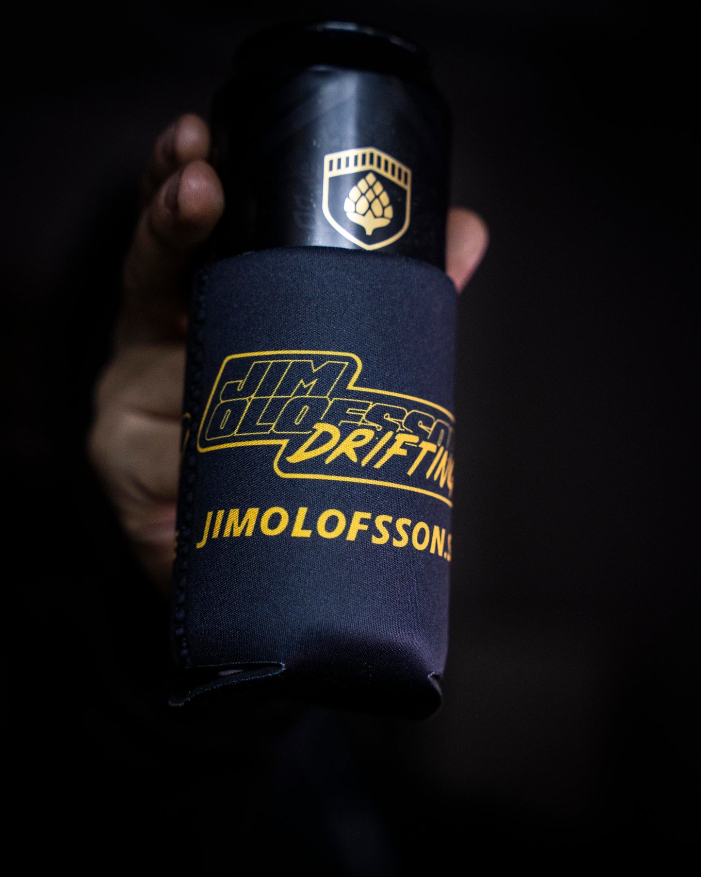 Jim Olofsson Drickkylare/Ölkylare/Coozie - Black and Yellow