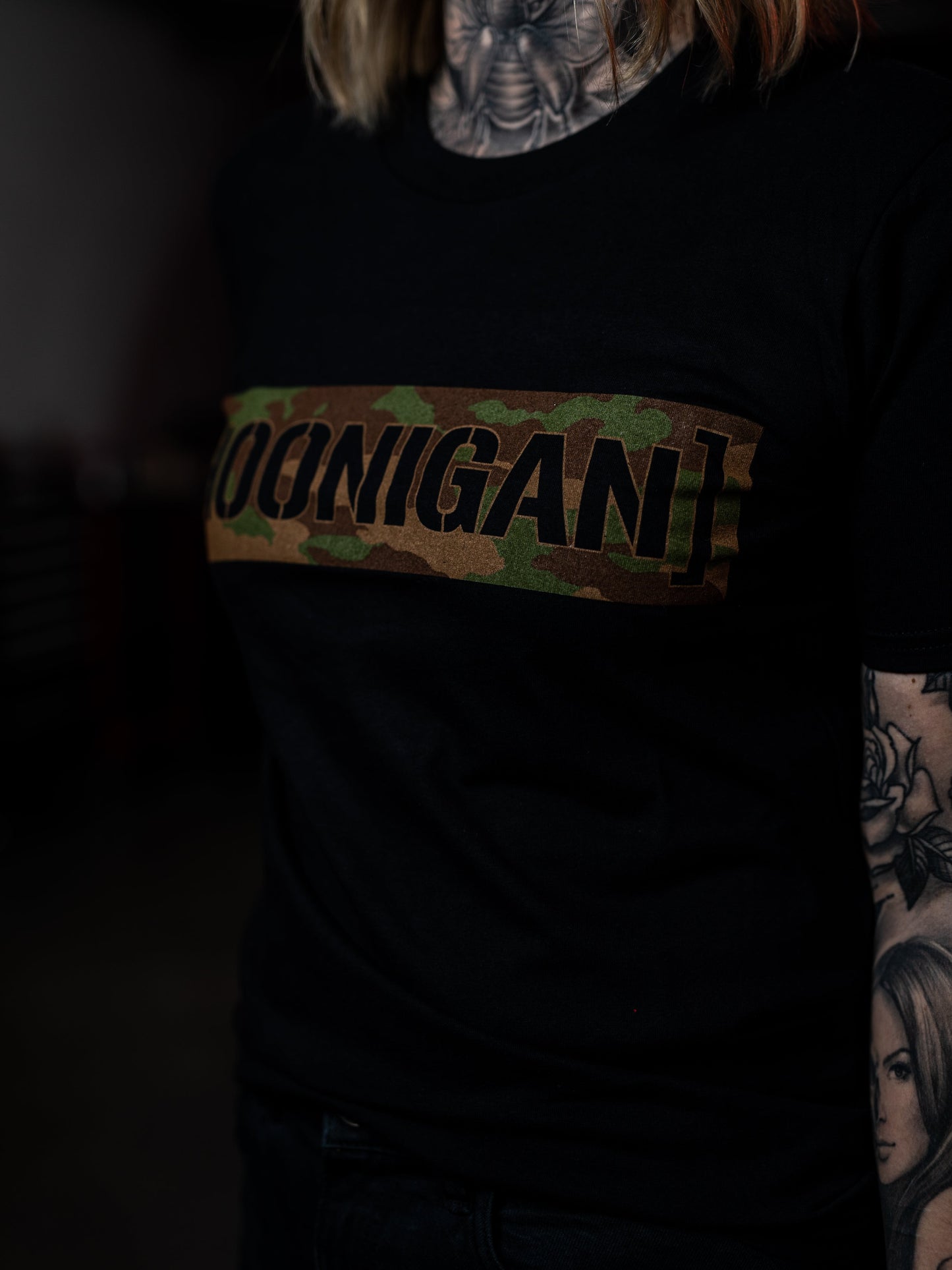 HOONIGAN CENSOR BAR T-SHIRT - BLACK / CAMO