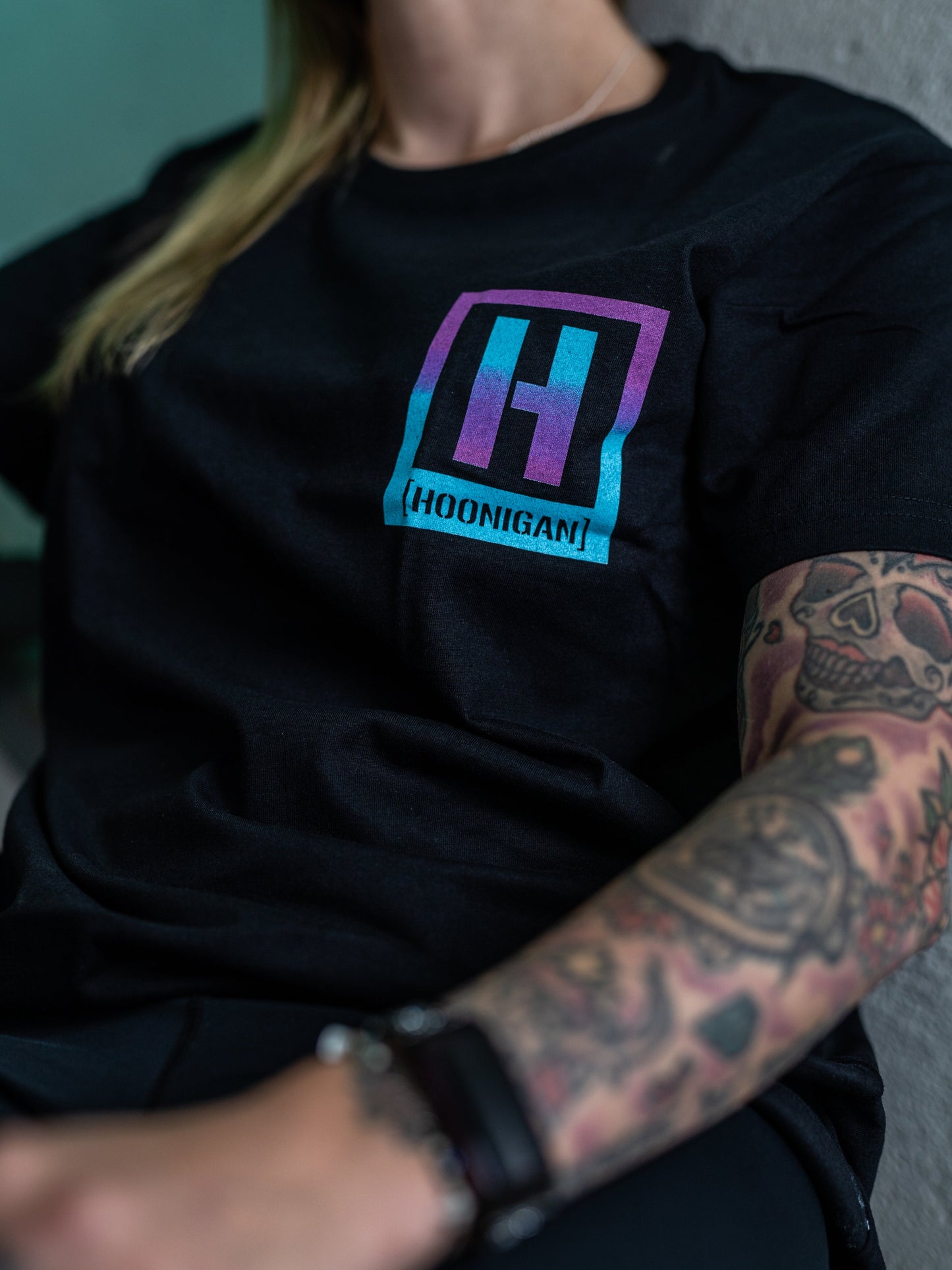 HOONIGAN ICON KILL ALL TIRES SS T-shirt - Black/Purple Fade