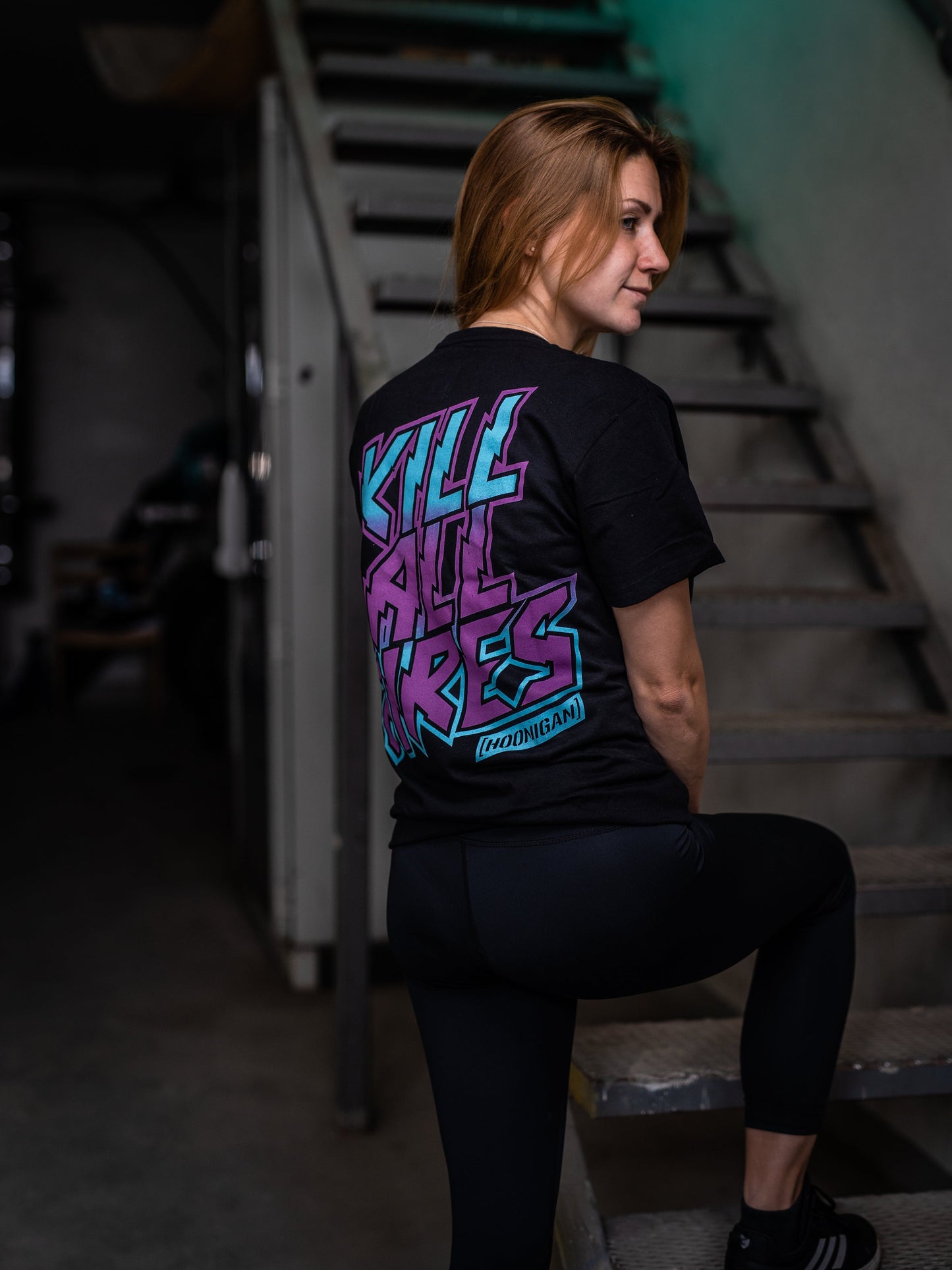 HOONIGAN ICON KILL ALL TIRES SS T-shirt - Black/Purple Fade