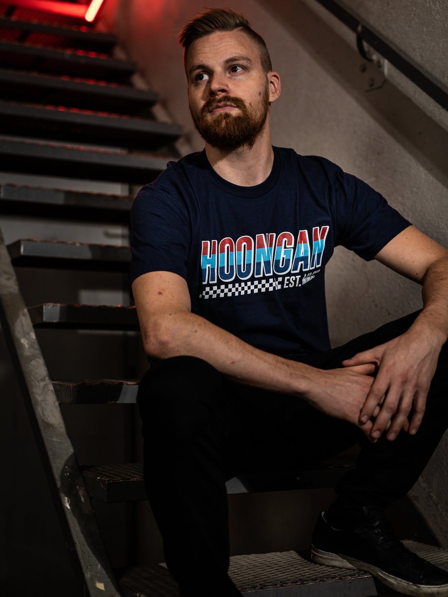 HOONIGAN DOWNFORCE T-SHIRT - NAVY BLUE