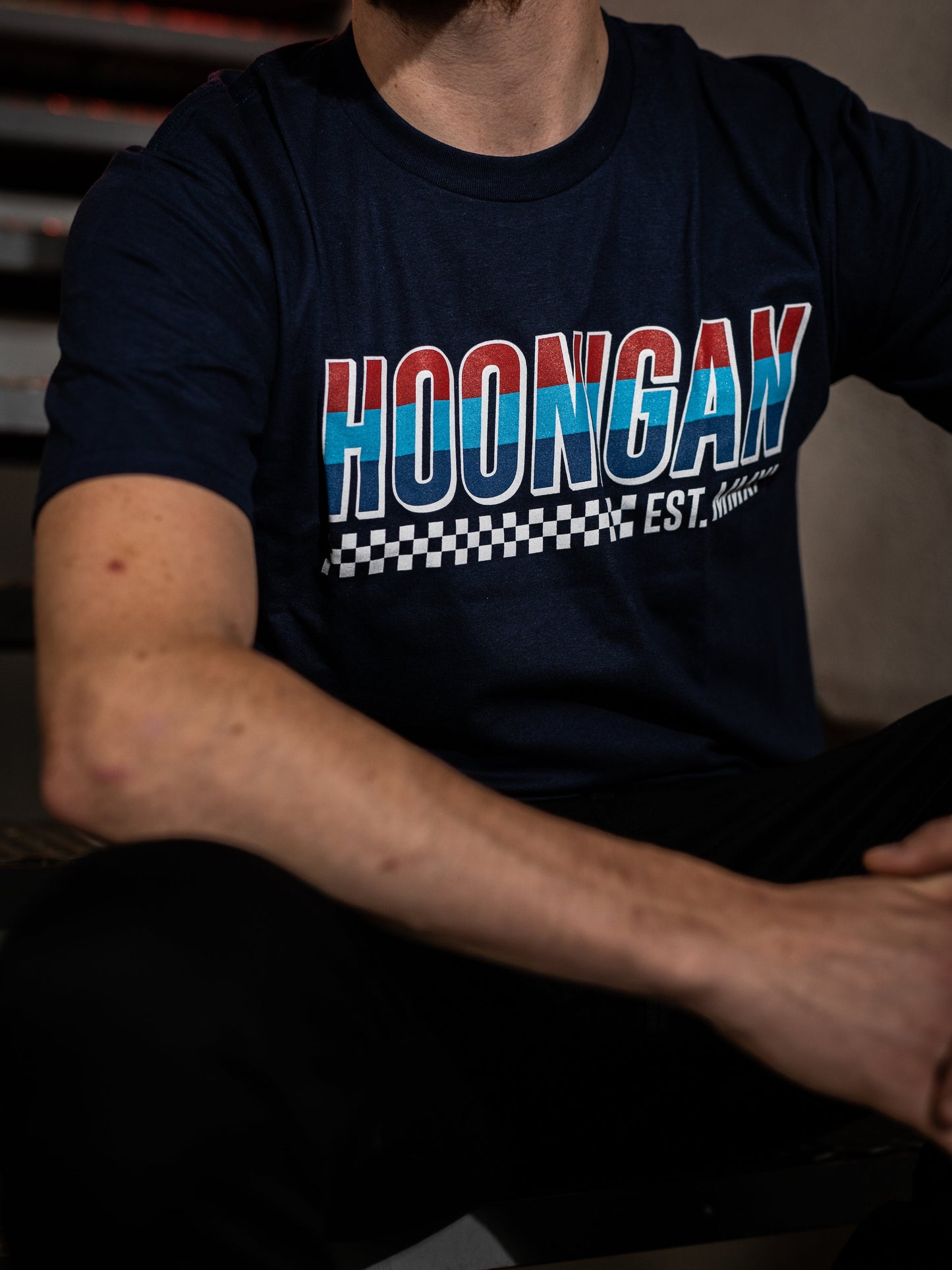 HOONIGAN DOWNFORCE T-SHIRT - NAVY BLUE