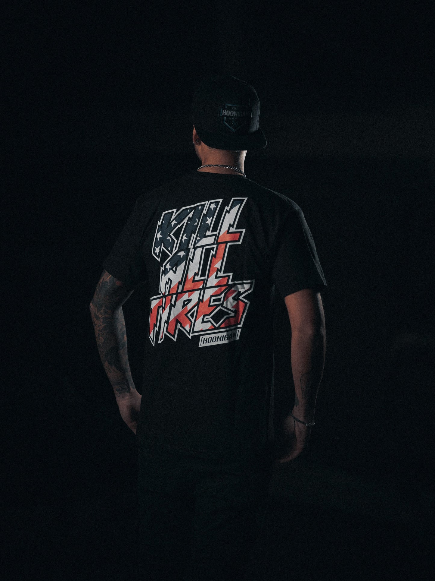 HOONIGAN ICON KILL ALL TIRES SS T-shirt - SVART / STARS & STRIPES