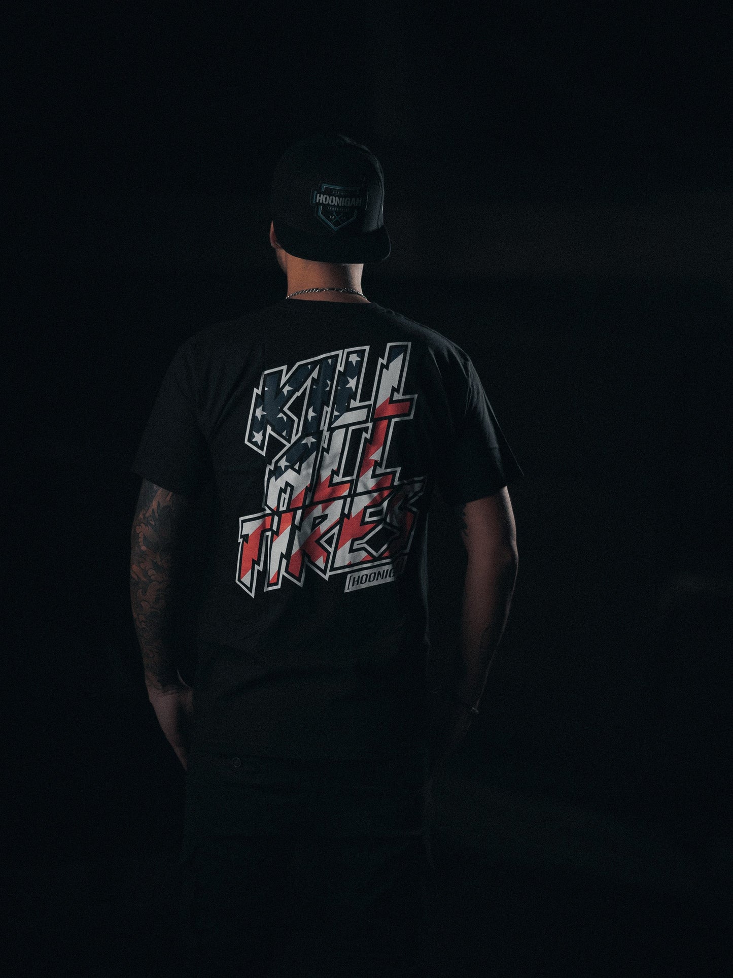 HOONIGAN ICON KILL ALL TIRES SS T-shirt - SVART / STARS & STRIPES